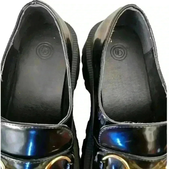 Urban Outfitters Womens Black Boca Patent Leather Lug Chunky Platform  Loafers 8 - Picture 12 of 14